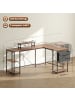 HOMCOM L-förmiger Schreibtisch in Rustikal-Braun 168L x 120B x 90H cm