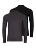 Ragman Langarmshirt Basic in Schwarz / dunkelgrau