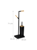 relaxdays WC Garnitur in Schwarz/ Natur - (B)23 x (H)71 x (T)18 cm