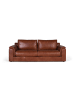 Giner y Colomer 3-Sitzer-Sofa im Vintage-Stil mit Naturlederbezug in Brown
