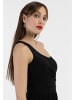 faina One-Shoulder Maxikleid in Schwarz