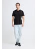 BLEND Klassisches Poloshirt Polokragen Kurzarm Casual in Schwarz