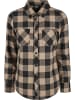 Urban Classics Long Sleeve Shirt in black/softtaupe