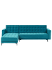 Beliani 2-tlg Ecksofa ABERDEEN in Blau/Schwarz