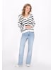 DreiMaster Women Pullover in offwhite navy stripe