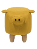 Beliani Tierhocker PIGGY in Gelb/Braun - (W) 50 x (H) 35 x (L) 32 cm