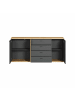 ebuy24 Sideboard Norris Grau 186 x 42 cm