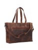 Plevier Shopper Tasche Leder 41 cm Laptopfach in dunkelbraun
