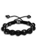 SterlinX Armband Nylon, Hämatit, Edelstahl -  Makramee Shamballa