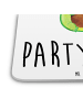 Mr. & Mrs. Panda Untersetzer Avocado Party Zeit mit Spruch in Weiß