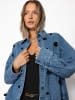 SASSYCLASSY Jeansjacke mit Blumenapplikationen in Blau