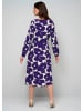 Alba Moda Kleid mit grafischem Dessin in weiß / dunkellila