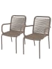 Butlers Gartenstuhl LOOPS 2er-Set in Grau