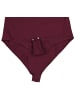 Alkato Damen Kurzarm Body mit Rundhalsausschnitt blickdicht Rippstoff in weinrot