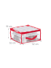 relaxdays 3 x Weihnachtskugel-Aufbewahrungsbox in Transparent/ Rot