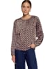 Zero  Satin-Bluse mit Print in Brown/Blue