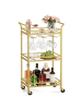 VASAGLE Servierwagen Baris in Goldfarben - (B)46.8 x (H)92 x (T)30 cm