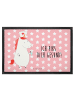 Mr. & Mrs. Panda Vorleger Einhorn Krankenschwester mit Spruch in Rot Pastell