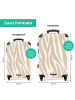 NoBoringSuitCases Suitcase, Handgepäck, Koffer, Trolley, Reisekoffer Zebramuster Beige/Weiß