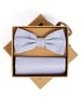 Finshley & Harding London Fliege und Einstecktuch in rosa marine - 0002