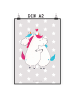 Mr. & Mrs. Panda Poster Einhorn Mitteilung ohne Spruch in Grau Pastell