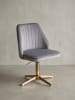 KADIMA DESIGN Schreibtischstuhl Samt Design Drehstuhl mit Lehne, Schalenstuhl in Grau