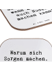 Mr. & Mrs. Panda Glas-Untersetzer Spruch Gelassenheit in Krisen ... in Weiß