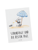 Mr. & Mrs. Panda Postkarte Sommer Strandtage mit Spruch in Weiß