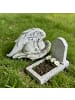 relaxdays Katzen-Grabschmuck in Creme - (B)21 x (H)12 x (T)11 cm