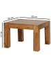 FineBuy Couchtisch in Braun / Sheesham / 60x60x40