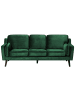 Beliani 3-Sitzer Sofa LOKKA in Grün/Braun - (W) 204 x (H) 85 x (L) 83 cm