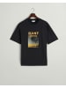 Gant Washed Graphic T-Shirt in Schwarz