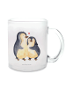 Mr. & Mrs. Panda Trinkbecher Pinguin umarmen ohne Spruch in Transparent