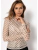 SASSYCLASSY Mesh Langarmshirt Set in Schwarz-Creme