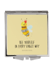 Mr. & Mrs. Panda Kosmetikspiegel Biene Blume mit Spruch in Gelb Pastell