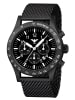 KHS Herrenuhr Platoon Solar Chronograph Meshband Schwarz