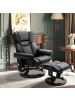 HOMCOM Relaxsessel mit Fußhocker-79B x 82T x 101H cm-Schwarz