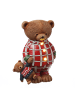 MARELIDA LED Bär Teddybär im Schlafanzug Dekofigur H: 24cm