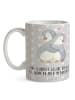 Mr. & Mrs. Panda Kaffeebecher Pinguine Kuscheln mit Spruch in Grau Pastell