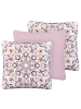 Beliani 3er-Set Gartenkissen SAMMIT in Bunt/Rosa/Violett