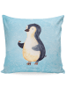 Mr. & Mrs. Panda Kuschel Kissen Pinguin Marienkäfer ohne Spruch in Eisblau