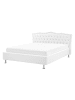 Beliani Doppelbett METZ in Weiß/Silber - (W) 169 x (H) 102 x (L) 217 cm