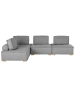 Beliani 4-tlg Modulsofa TIBRO in Grau/Heller Holzfarbton