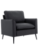 ABRIHOME Freizeitsessel in Schwarz Kunstleder nordisch retro Einzelsitzer für Wohnzimmer