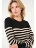 Kaffe Strickpullover KAlizza Regular fit in Black/Feather Gray Mel. Stripe