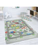 KADIMA DESIGN Kinderteppich waschmaschinenwaschbar Roadmap Kinderzimmer in Grau