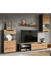 Inn.Furn Wohnwand Eiche Artisan, grau 4-teilig 246 cm, Schrankwand mit Soft-Close