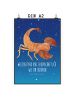 Mr. & Mrs. Panda Bild Sternzeichen Skorpion mit Spruch in Sternenhimmel Blau