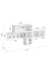 SoBuy Wandgarderobe in Weiß - (B)110 x (H)53 x (T)15cm