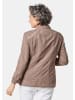 GOLDNER Kurzgröße:  Velourslederimitat-Blazer mit Perforierung in taupe